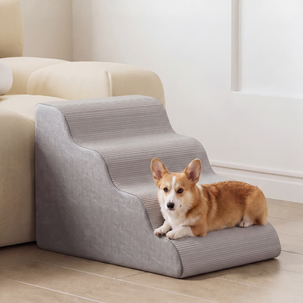 Orthopedic Foam Pet Stairs – Non-Slip, Washable Cover