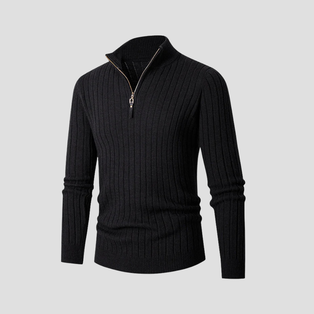 Edgar | Ribbed Half Zip Jumper