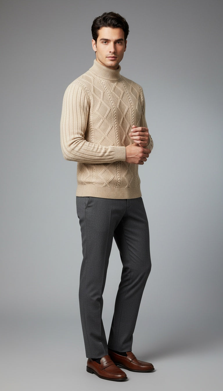 Aurelius Cable-Knit Turtleneck