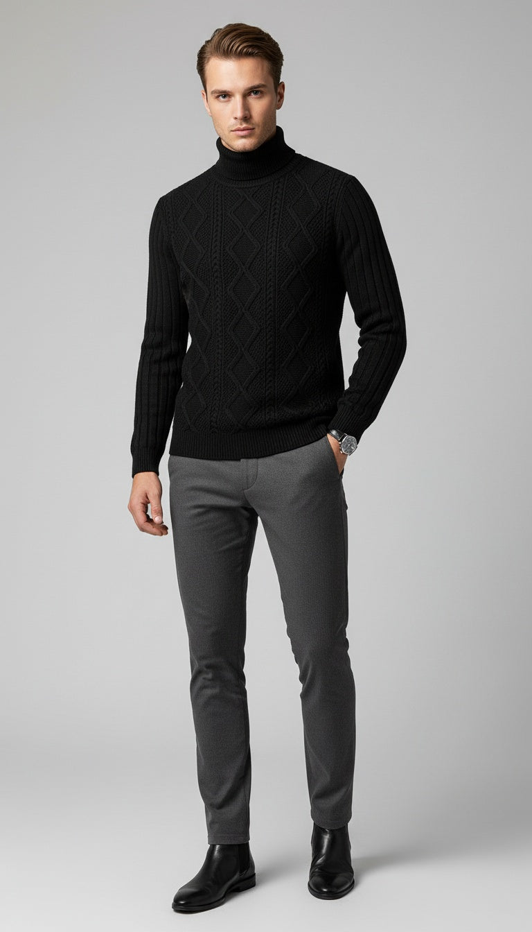 Aurelius Cable-Knit Turtleneck