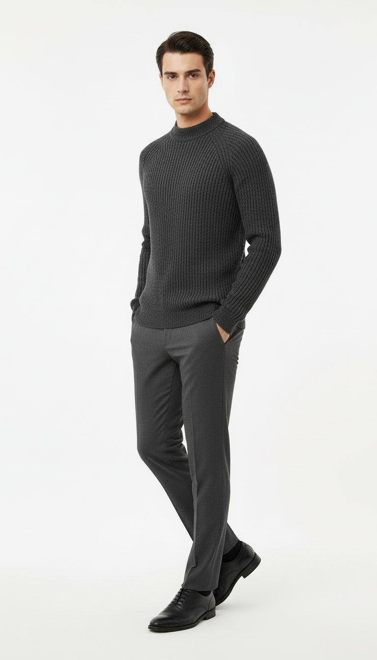 Ribbed Crewneck Sweater