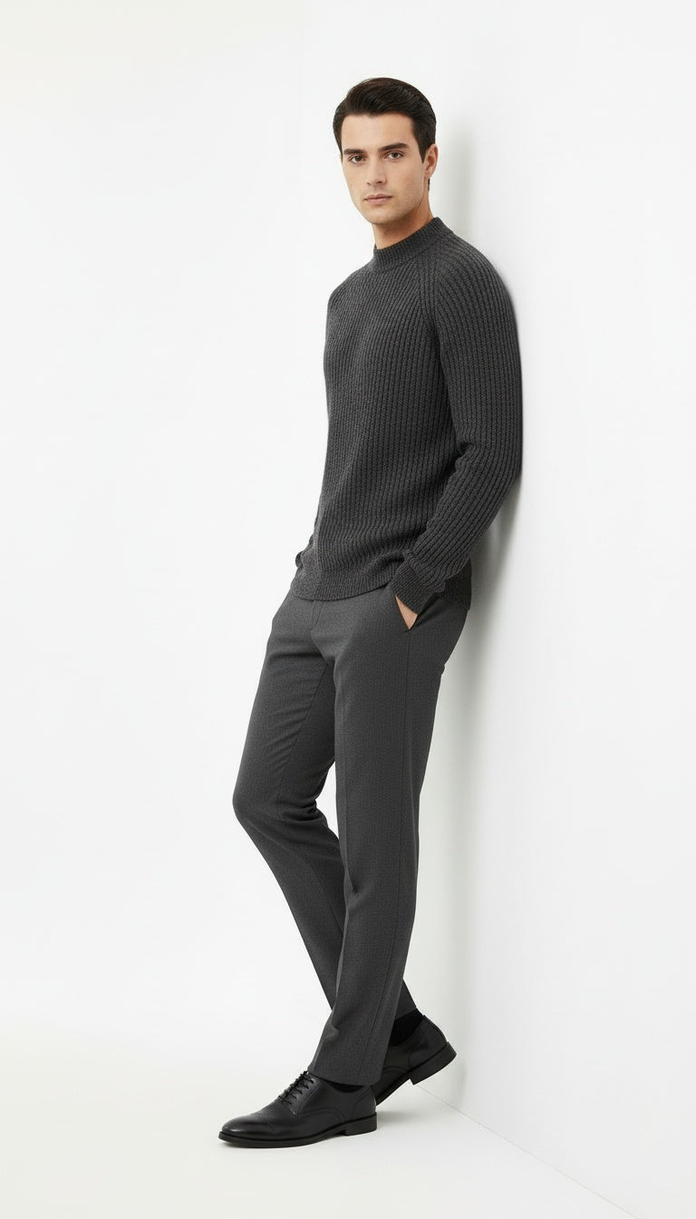 Ribbed Crewneck Sweater