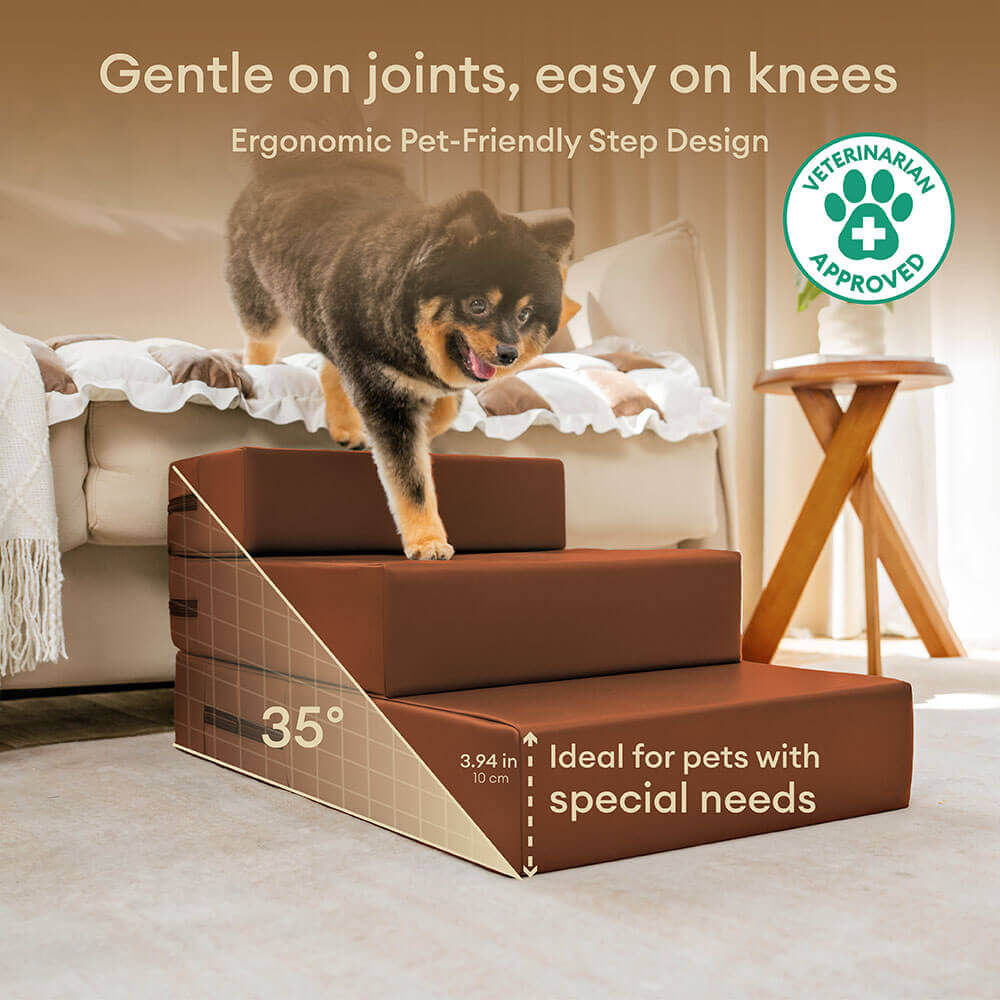 Waterproof Faux Leather Modular Pet Stairs Bed Combo