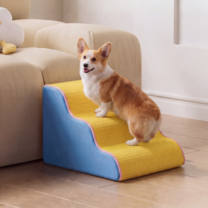 Orthopedic Foam Pet Stairs – Non-Slip, Washable Cover