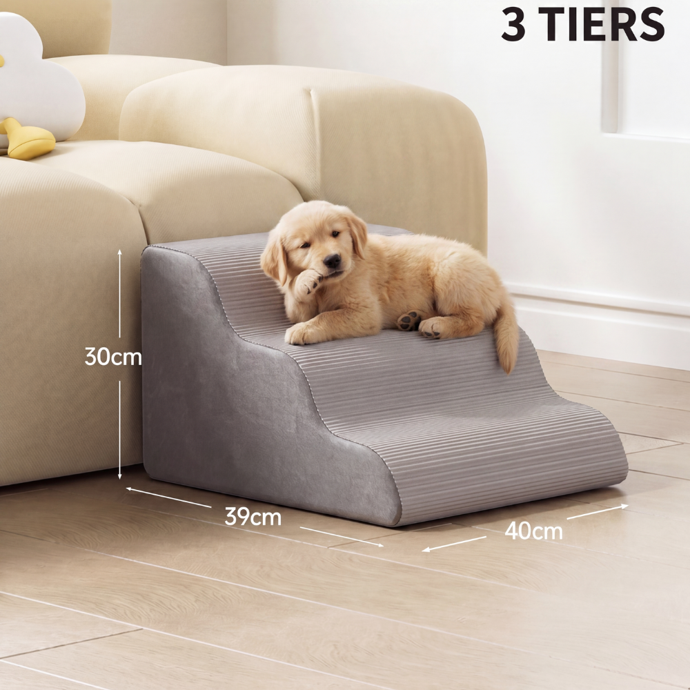 Orthopedic Foam Pet Stairs – Non-Slip, Washable Cover