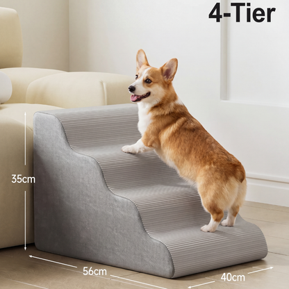 Orthopedic Foam Pet Stairs – Non-Slip, Washable Cover