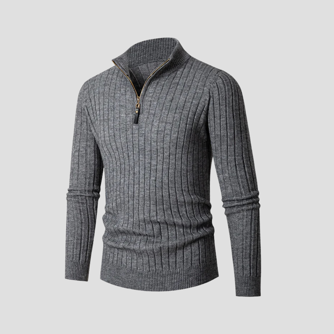 Edgar | Ribbed Half Zip Jumper