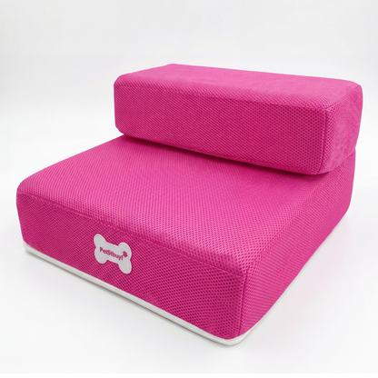 Plush Dog Stairs 2-Step Ramp for Couch and Bed Access