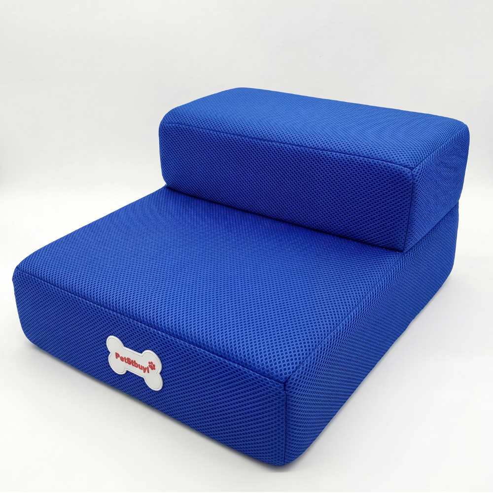 Plush Dog Stairs 2-Step Ramp for Couch and Bed Access