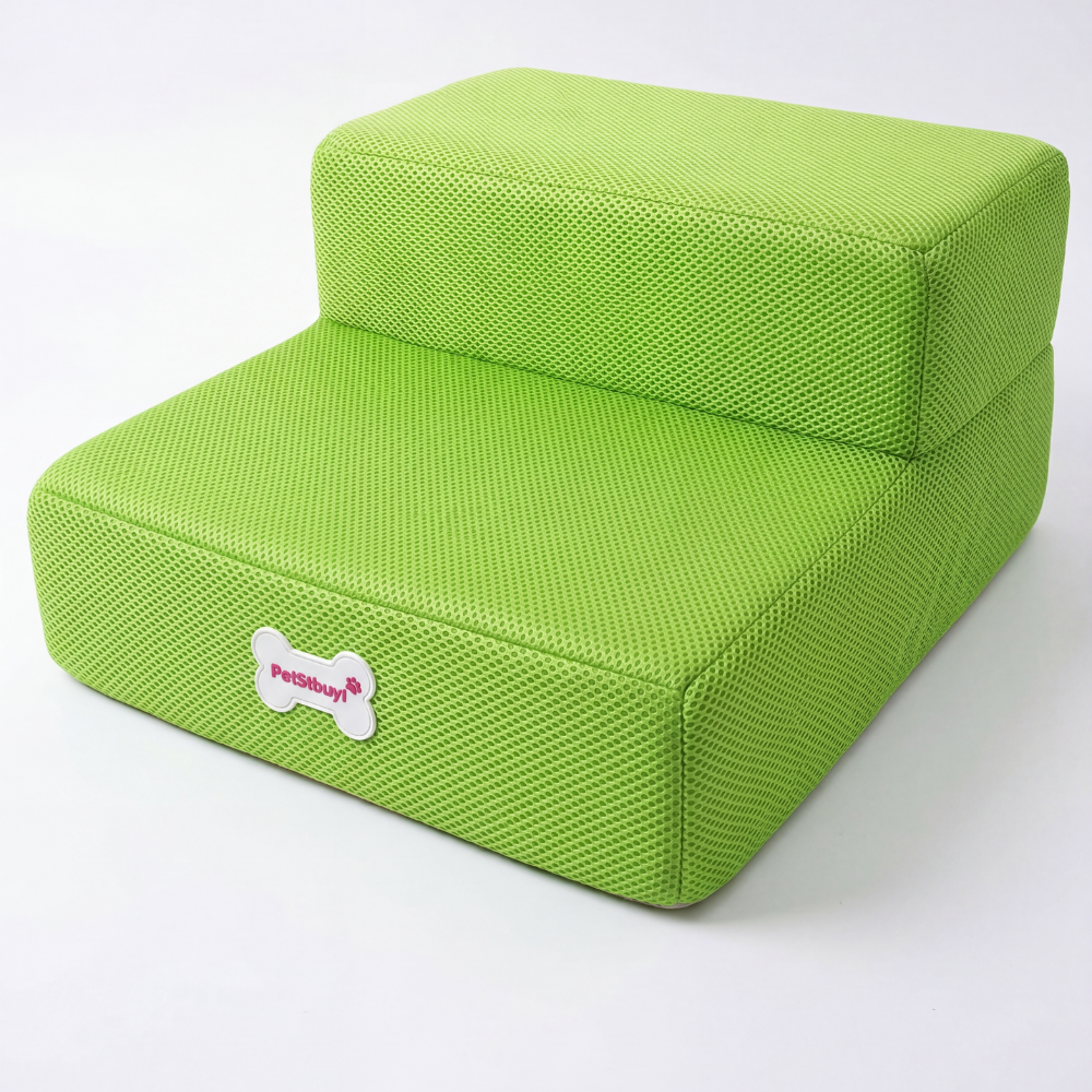 Plush Dog Stairs 2-Step Ramp for Couch and Bed Access