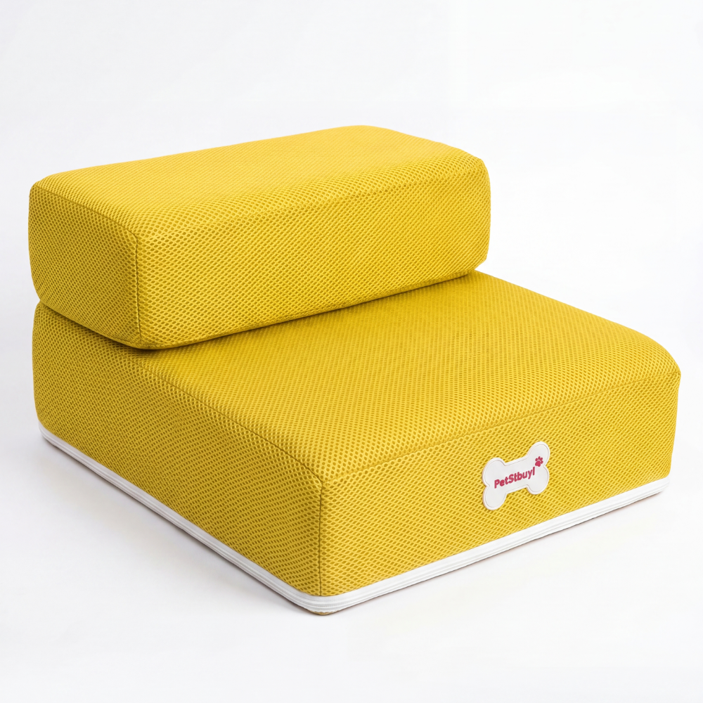 Plush Dog Stairs 2-Step Ramp for Couch and Bed Access