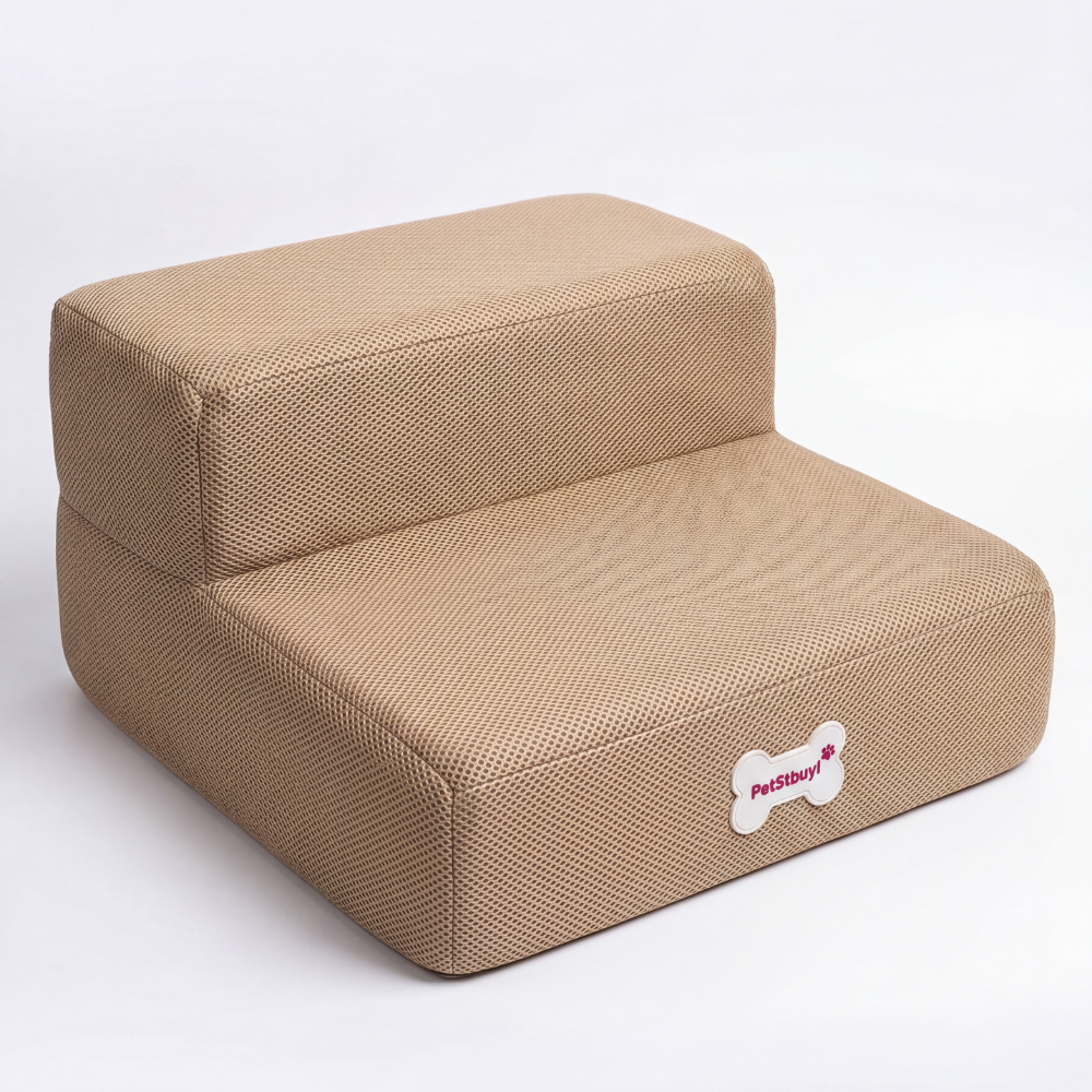 Plush Dog Stairs 2-Step Ramp for Couch and Bed Access