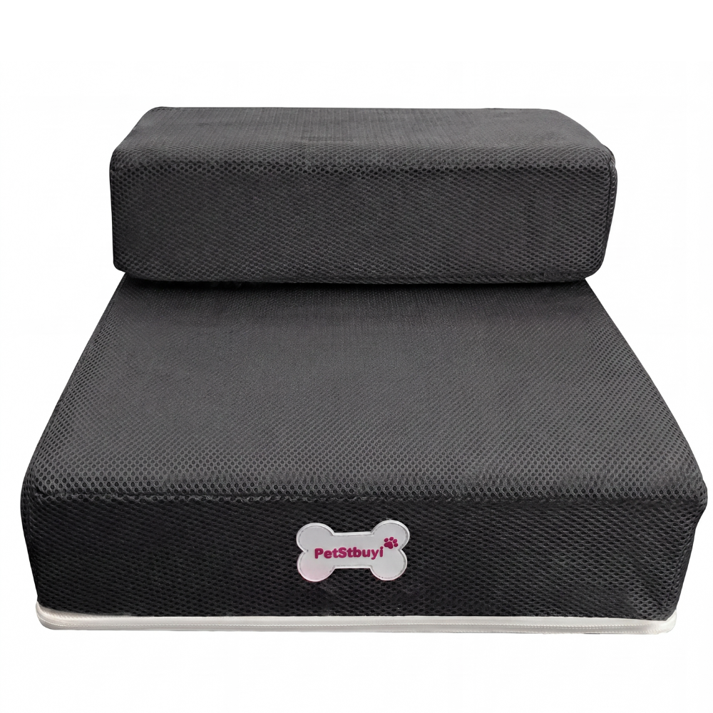Plush Dog Stairs 2-Step Ramp for Couch and Bed Access