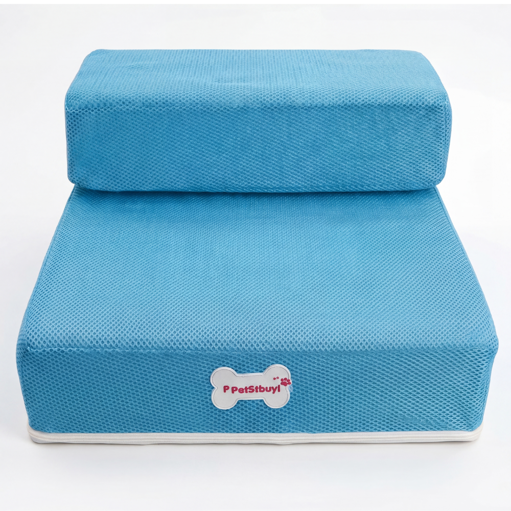 Plush Dog Stairs 2-Step Ramp for Couch and Bed Access