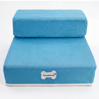 Plush Dog Stairs 2-Step Ramp for Couch and Bed Access