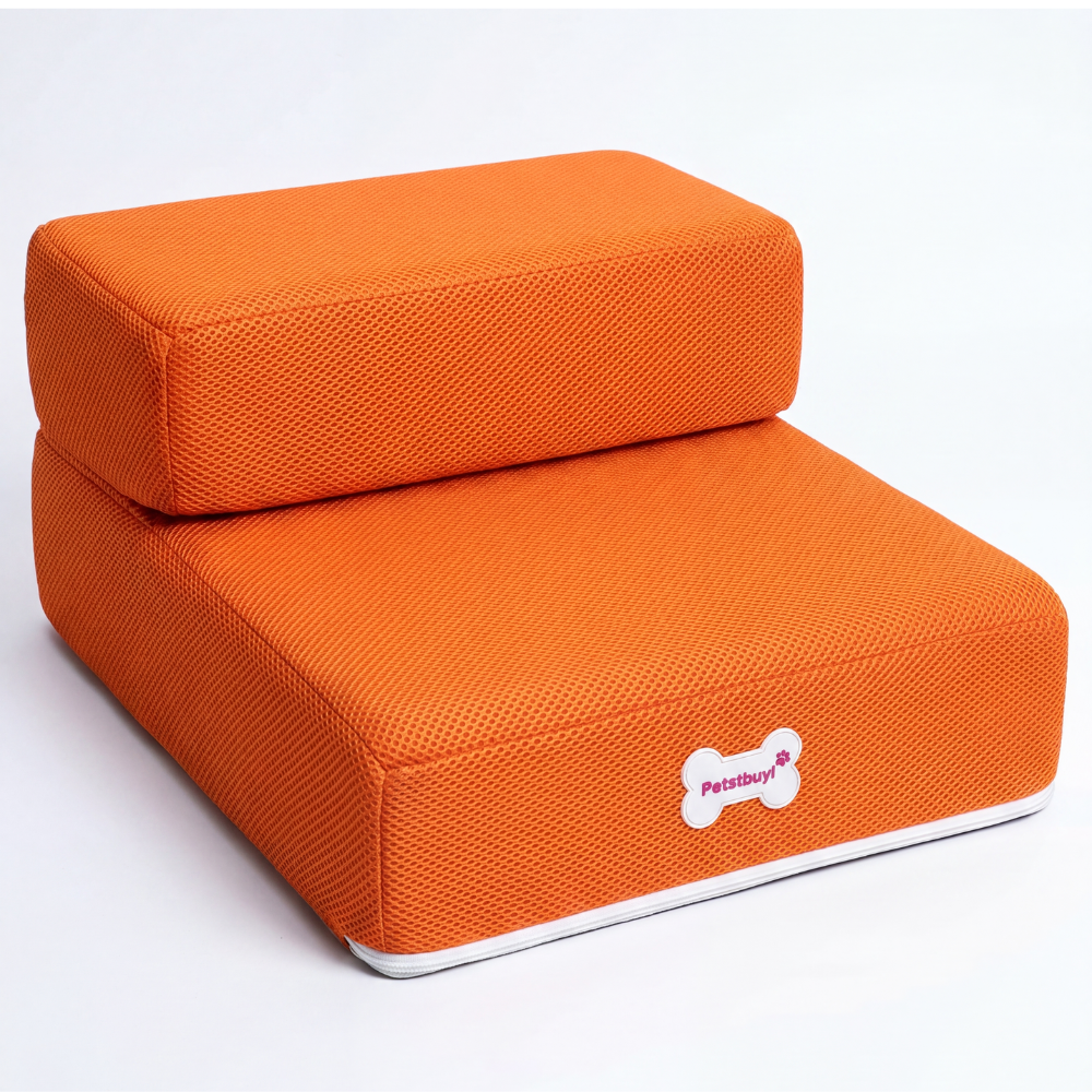 Plush Dog Stairs 2-Step Ramp for Couch and Bed Access