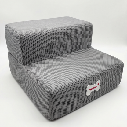 Plush Dog Stairs 2-Step Ramp for Couch and Bed Access