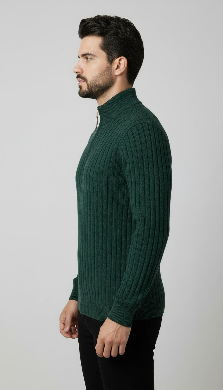 Edgar | Ribbed Half Zip Jumper