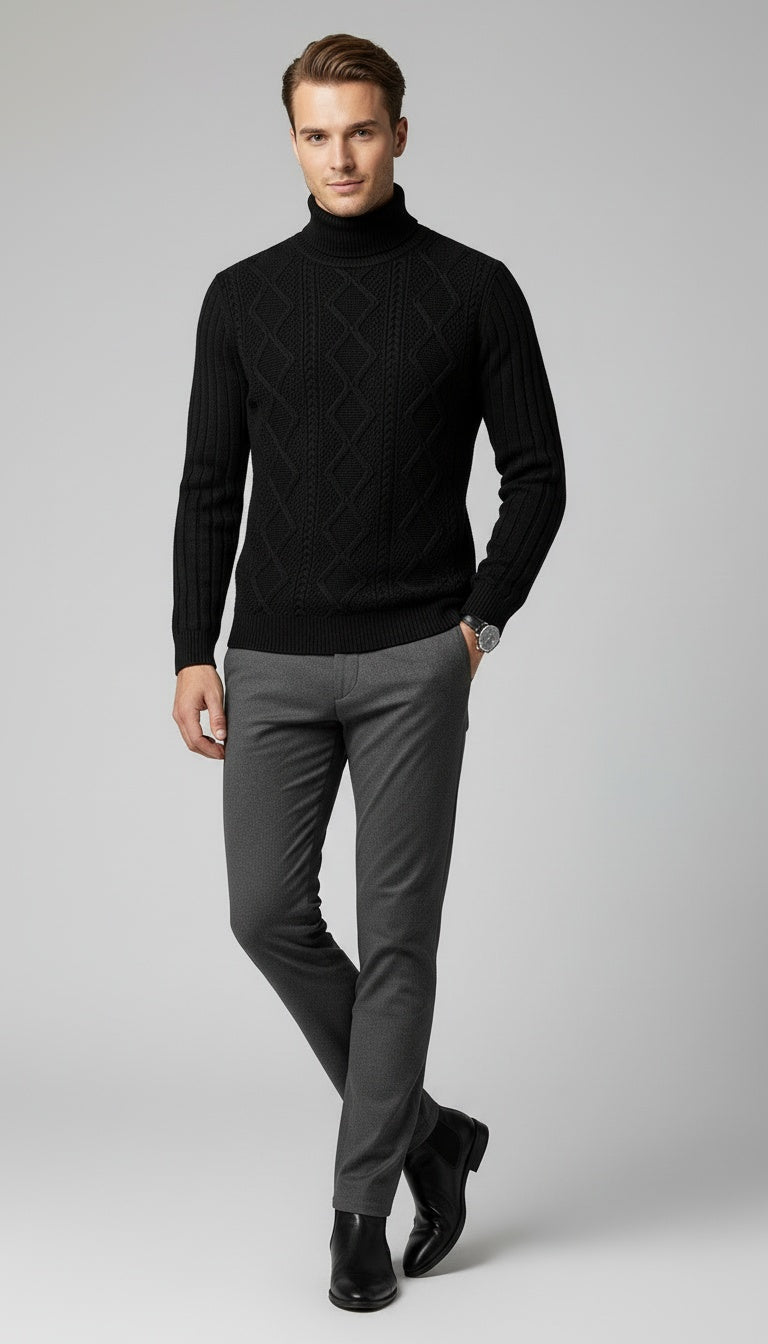 Aurelius Cable-Knit Turtleneck