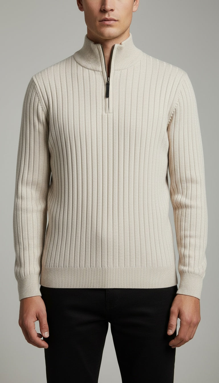 Edgar | Ribbed Half Zip Jumper