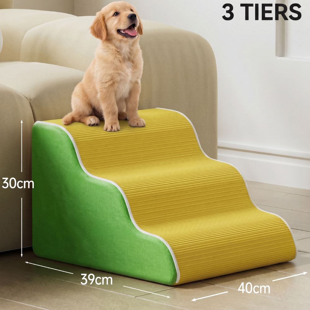 Orthopedic Foam Pet Stairs – Non-Slip, Washable Cover