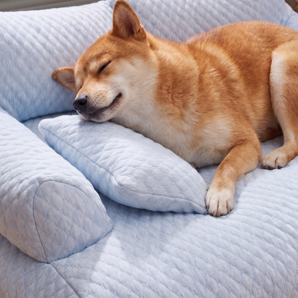 Washable Dog Bed with Cooling Fabric Surface