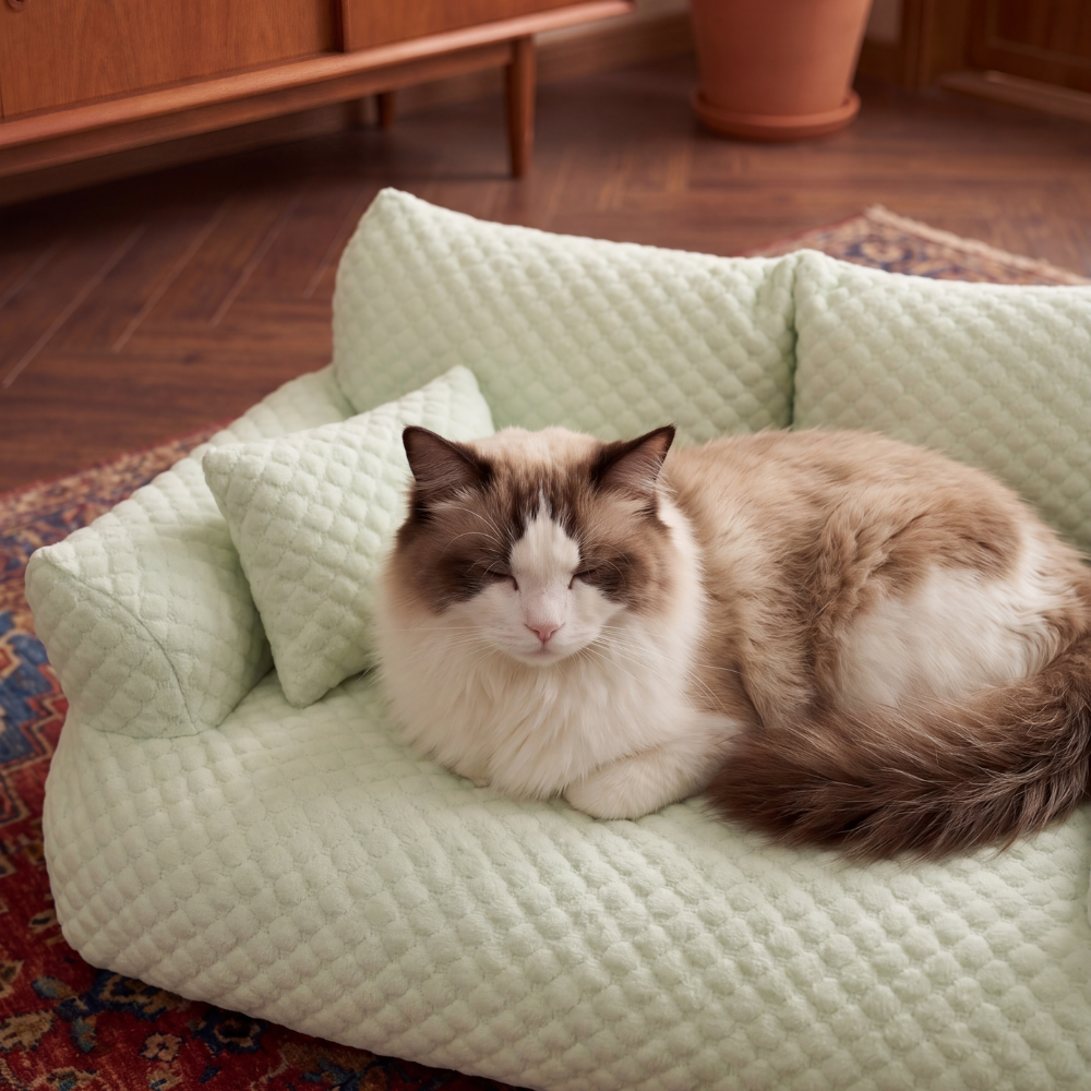 Washable Dog Bed with Cooling Fabric Surface