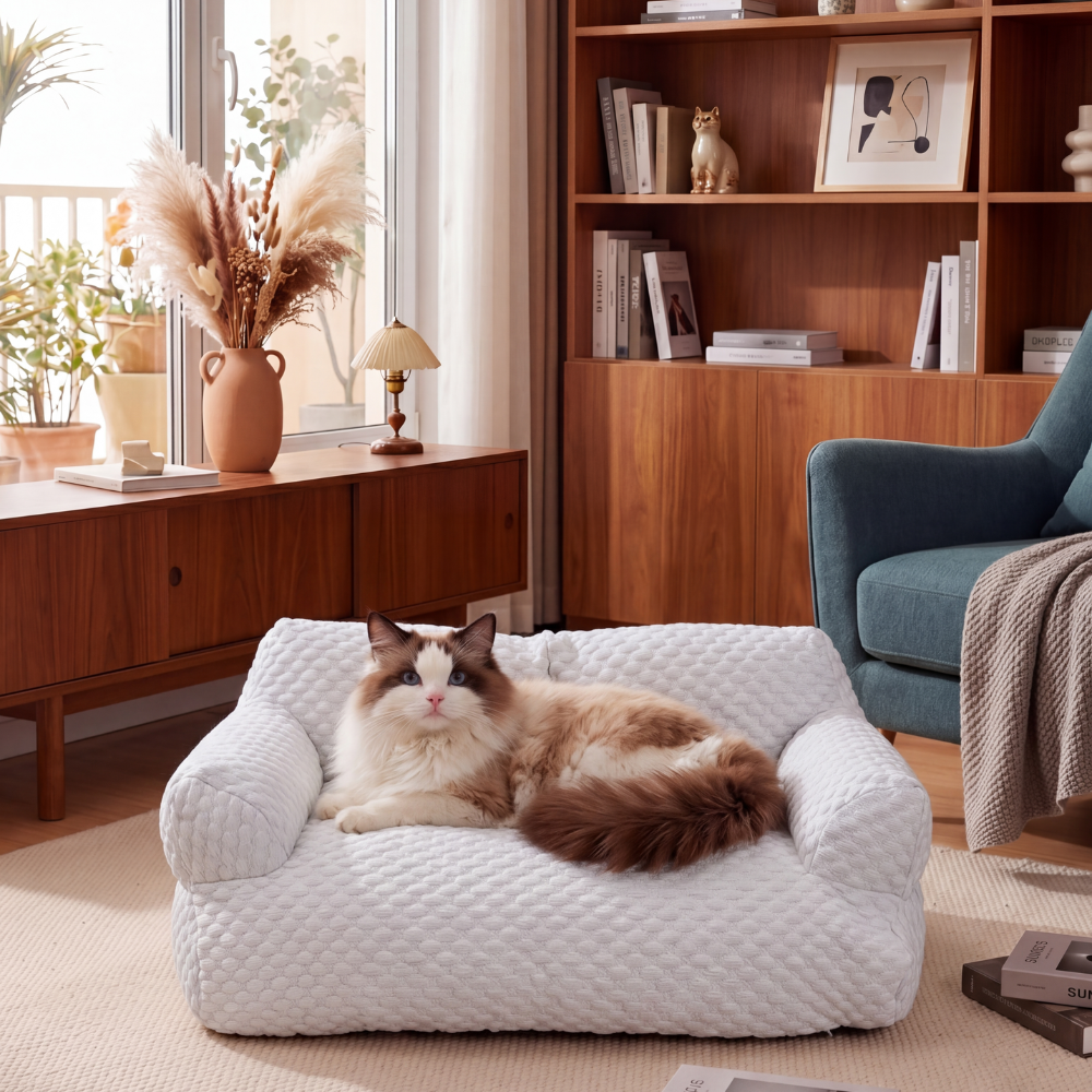 Washable Dog Bed with Cooling Fabric Surface