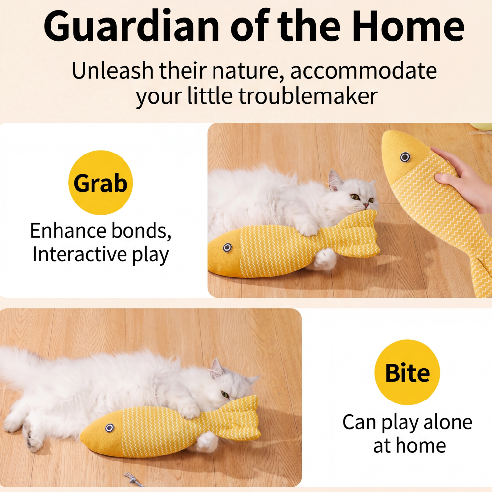 Catnip Plush Fish Toy – Interactive Cat Kicker