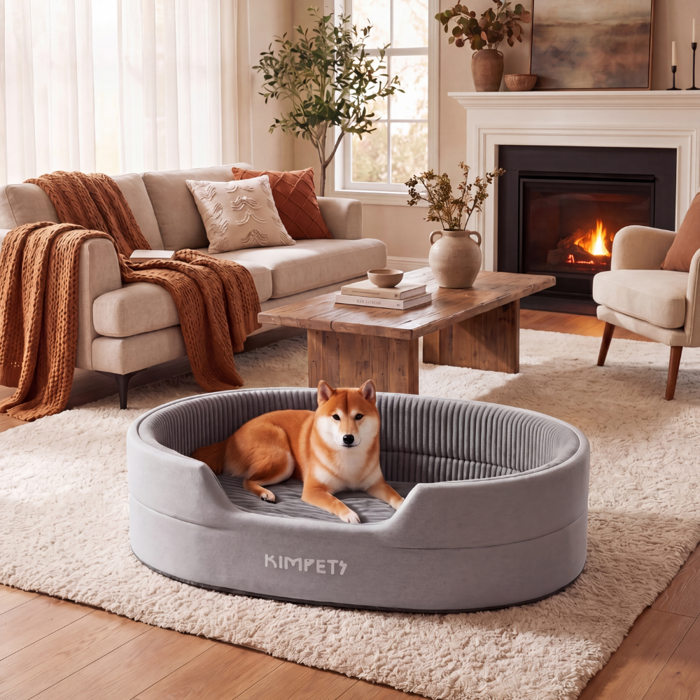 Orthopedic Bolster Pet Bed With High Sides