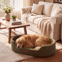 Detachable Oval Dog & Cat Bed – Calming, Non-Slip Base
