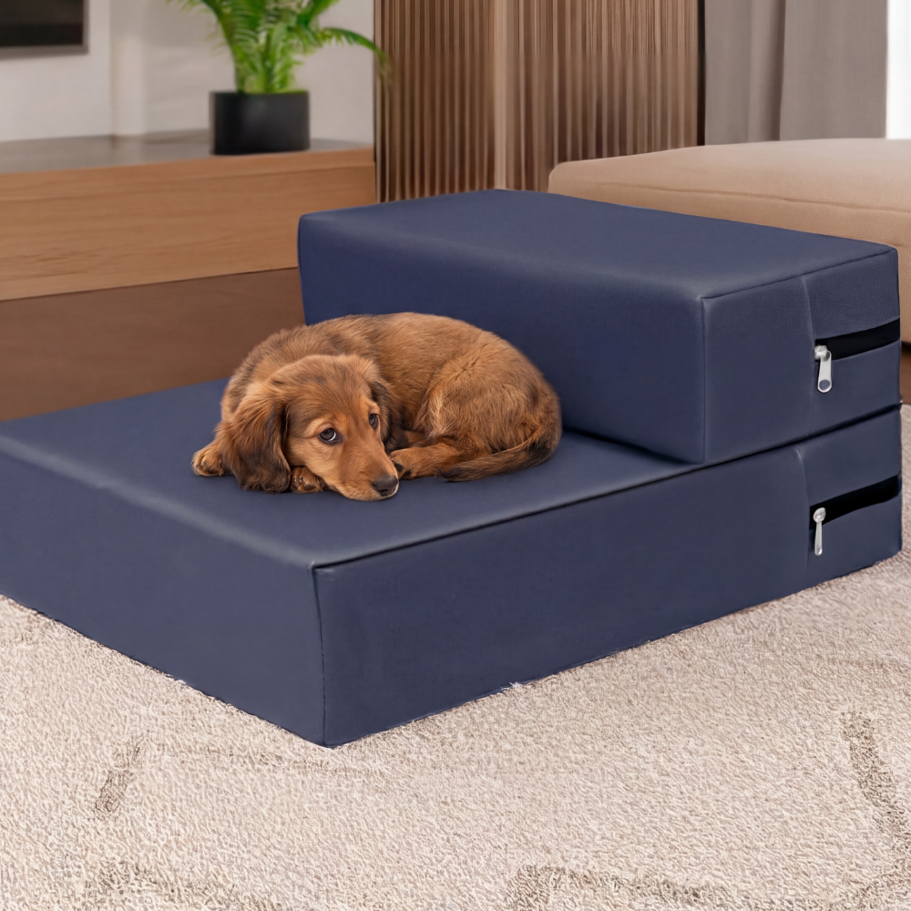 Waterproof Faux Leather Modular Pet Stairs Bed Combo